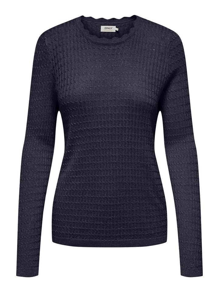 Onljuliette Ls Glitter O-neck Cc Kn - Navy