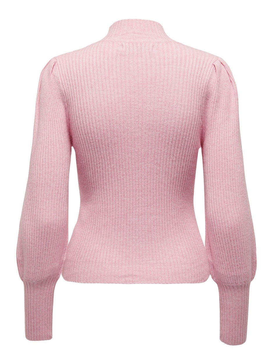 Onlkatia L/s Highneck Pullover Knt - Licht Roze