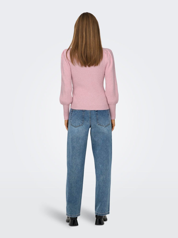 Onlkatia L/s Highneck Pullover Knt - Licht Roze