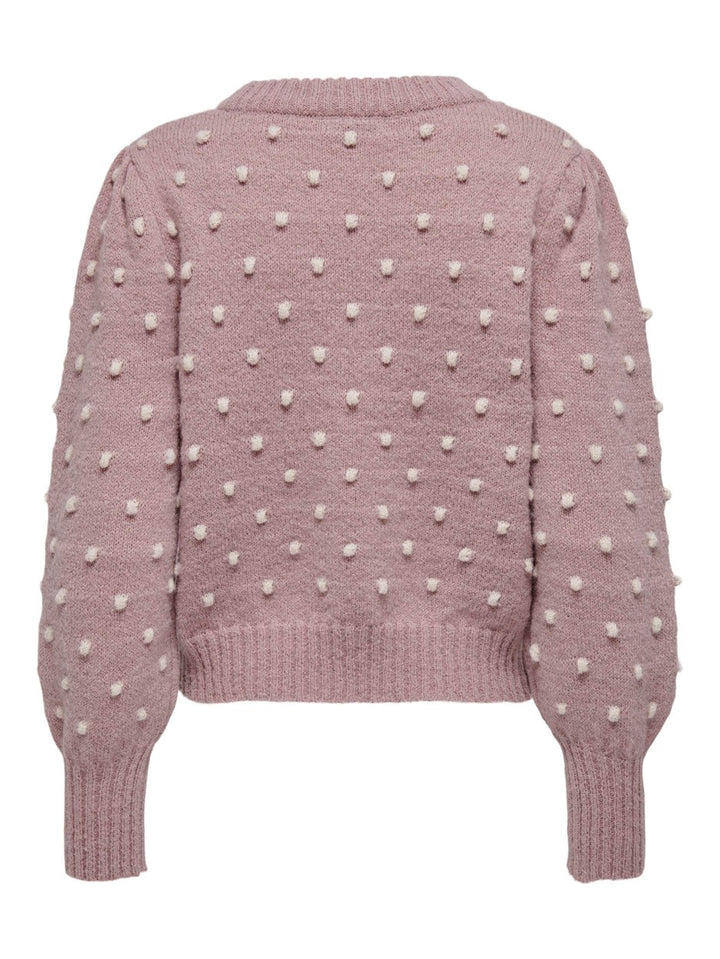 Jdysigrid Life L/s Oneck Puffdot Pu - Roze Dessin