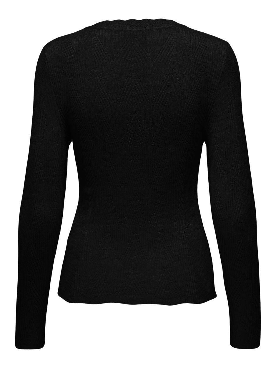 Onlmai Ls Struct O-neck Cc - Zwart