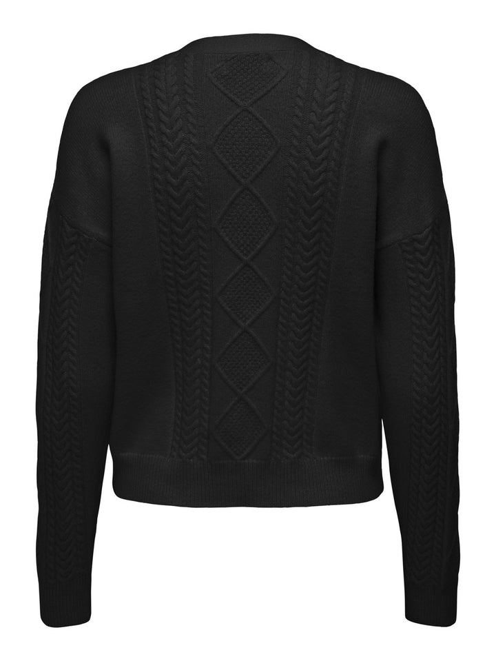 Onlfia Ls String Cable Cardigan Knt - Zwart