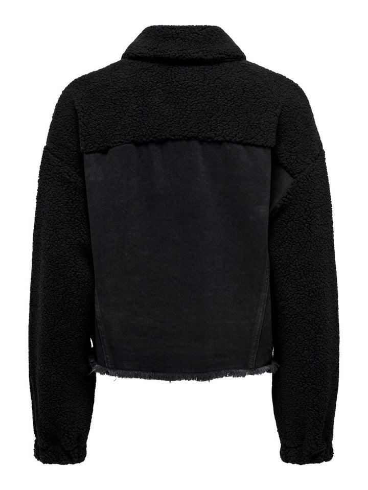 Onlbella Ls Black Teddy Dnm Jacket - Black Denim