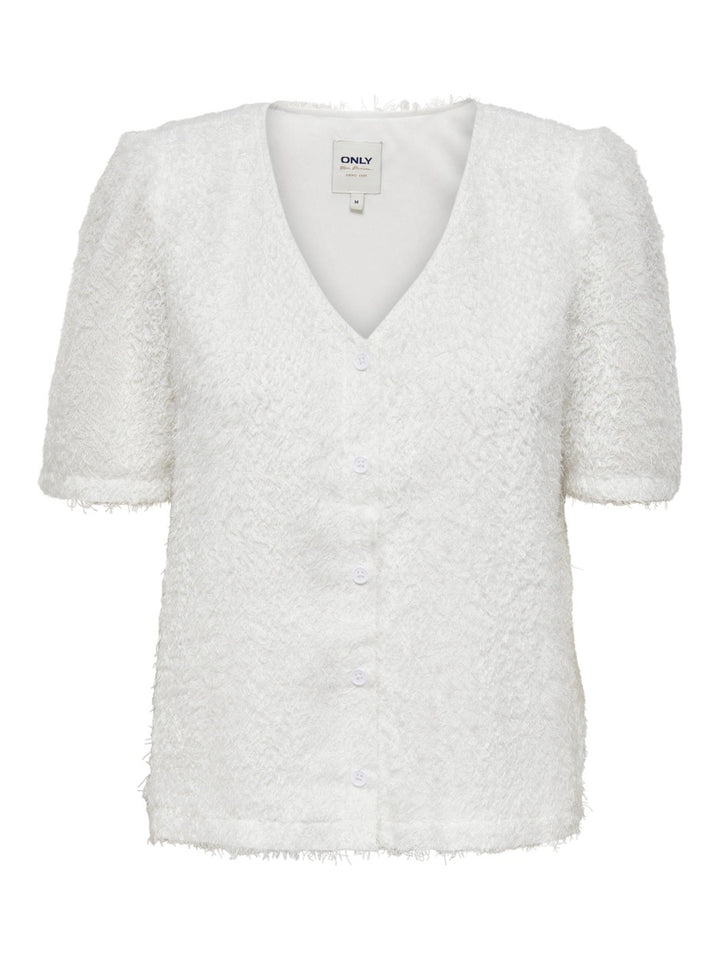 Onllola-vizeta Ss V-neck Button Top - Wit