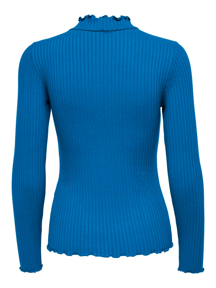 Jdyfransiska L/s Highneck Top Jrs N - Kobalt