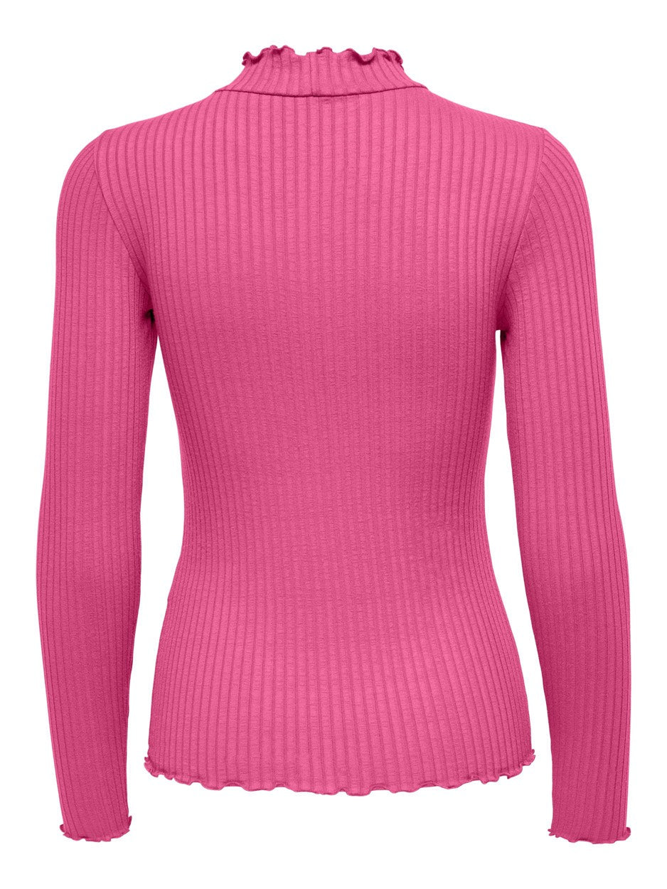 Jdyfransiska L/s Highneck Top Jrs N - Roze