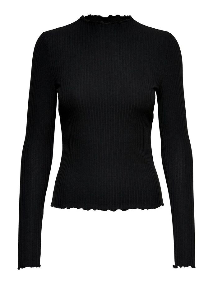 Onlemma Ls High Neck Top - Zwart