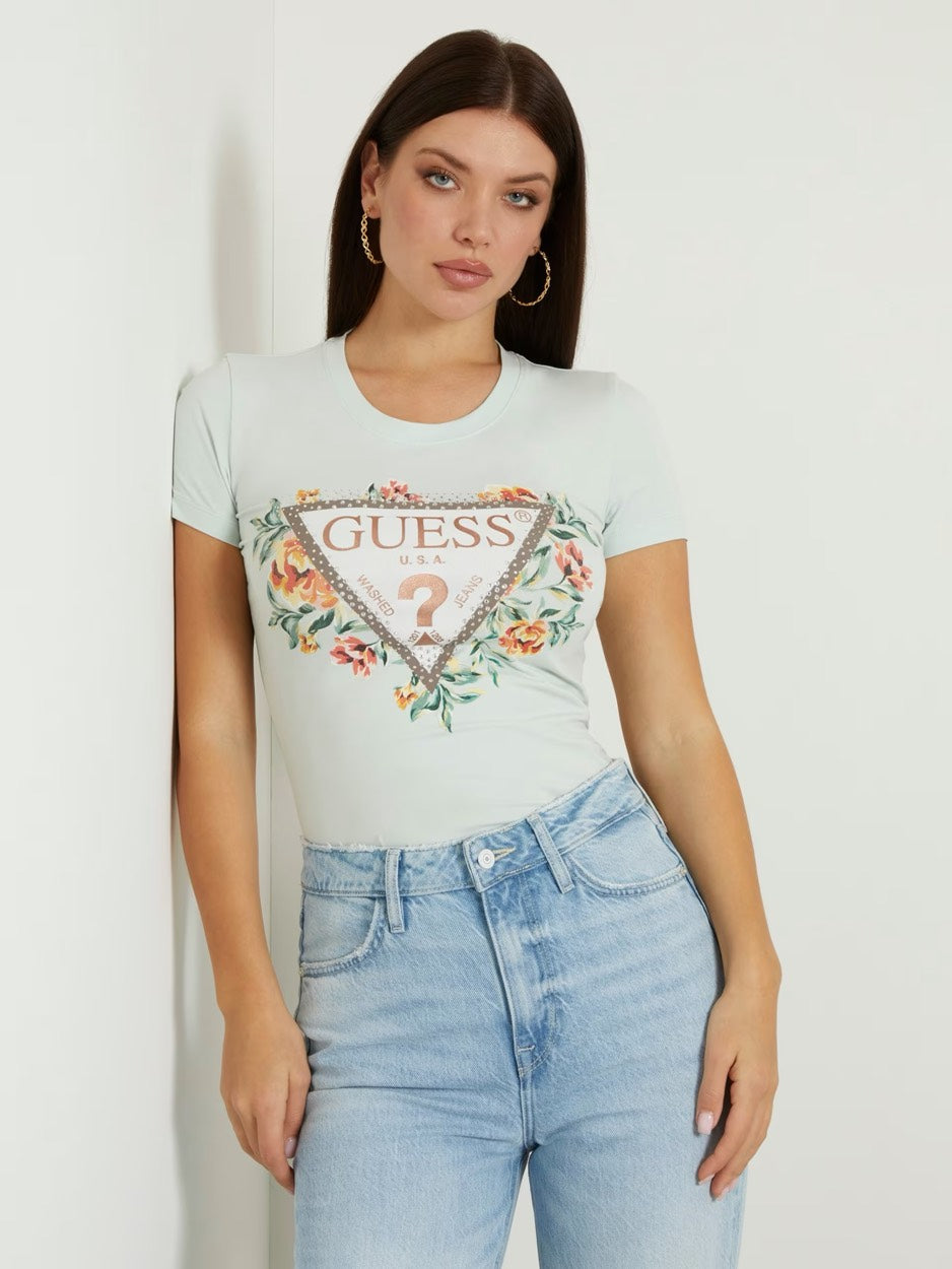 Ss Cn Triangle Flower Tee - Mint