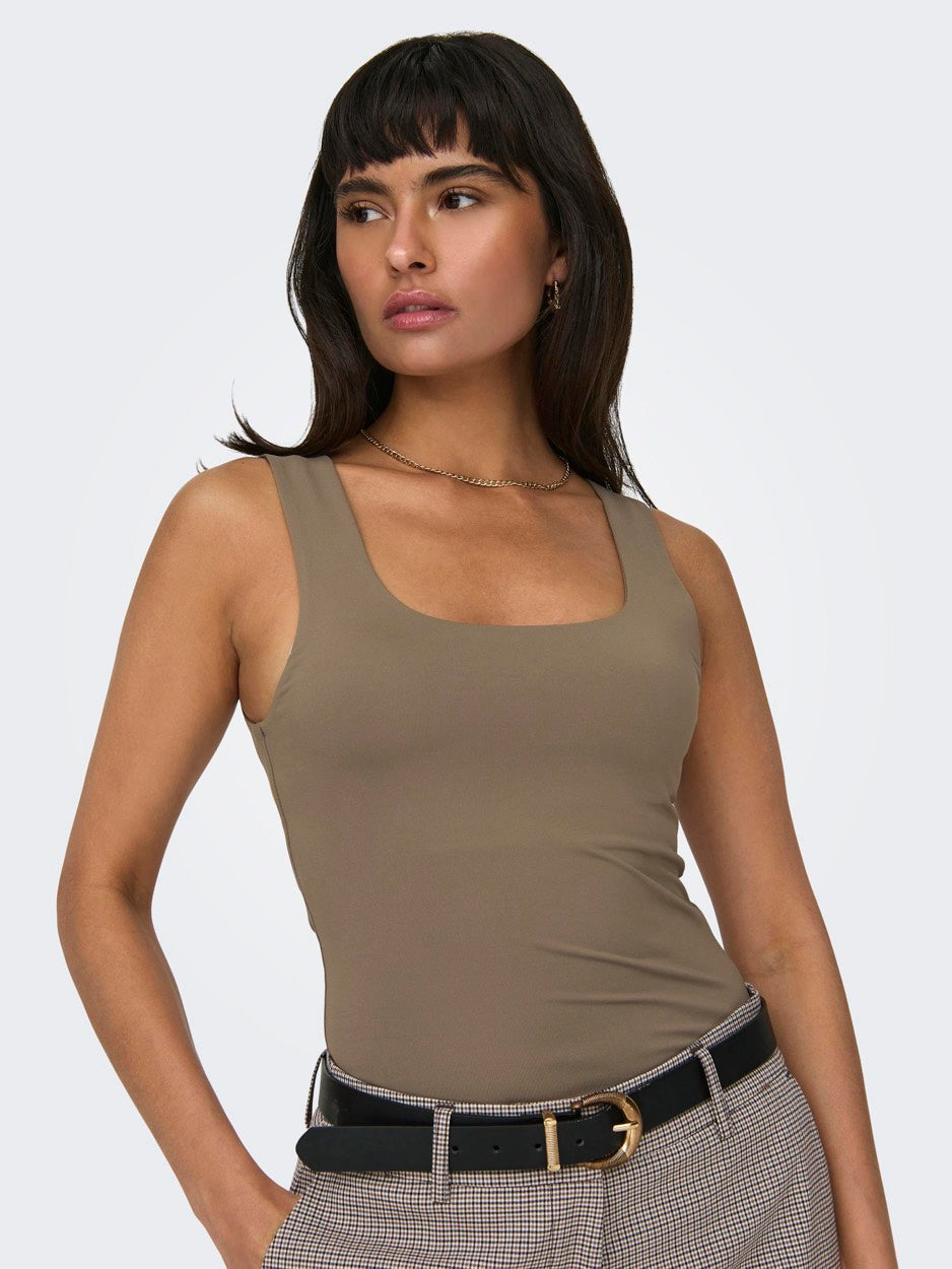 Onlea S/l 2-ways Fit Top Jrs Noos - Taupe