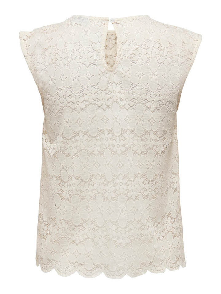 Jdyblond S/l Yoke Lace Top Jrs - Off-white