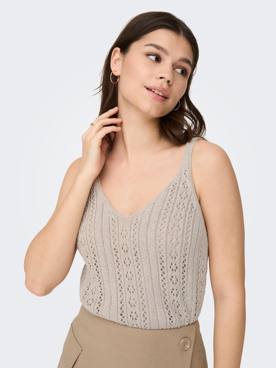 Onllyzet Life S/l Top Knt Noos - Beige