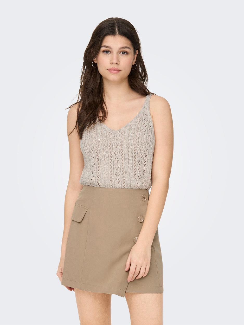 Onllyzet Life S/l Top Knt Noos - Beige