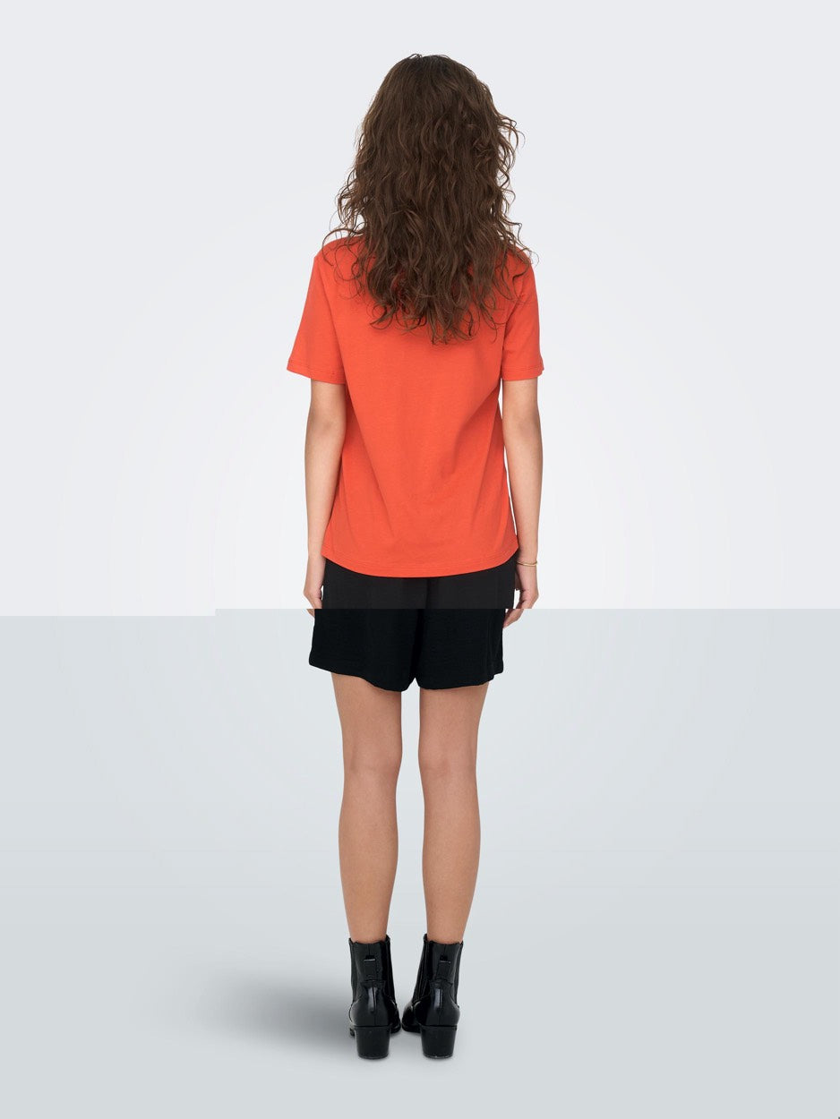 Onlduffy S/s Lace Mix Top Cs Jrs - Oranje