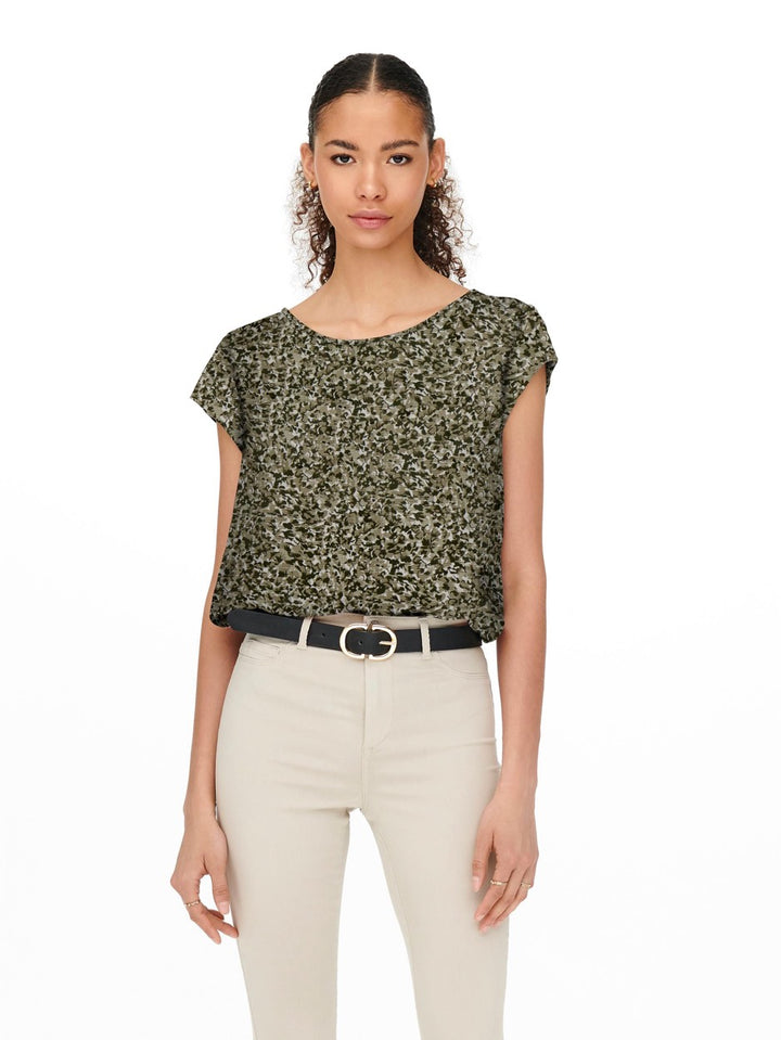 Onlvic S/s Aop Top Noos Ptm - Groen Dessin