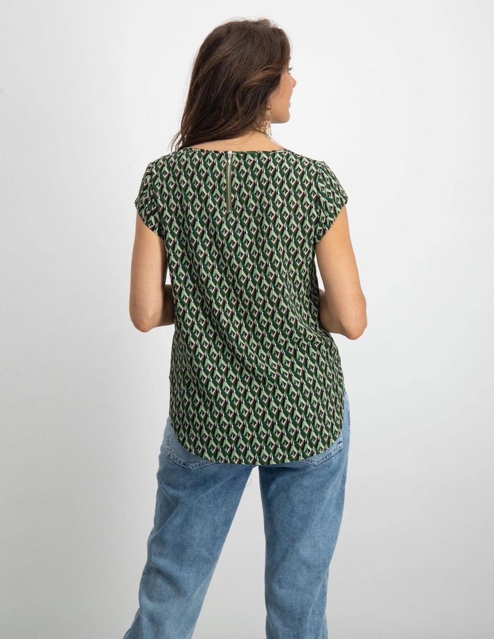 Onlvic S/s Aop Top Noos Ptm - Groen Dessin