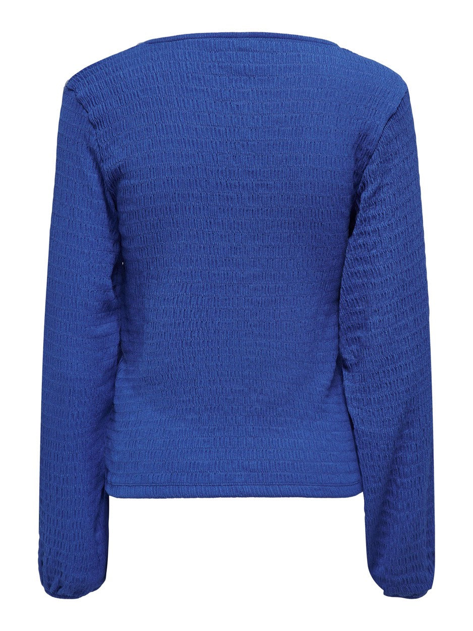 Onlmadelina L/s V-neck Top Cc Jrs - Blauw