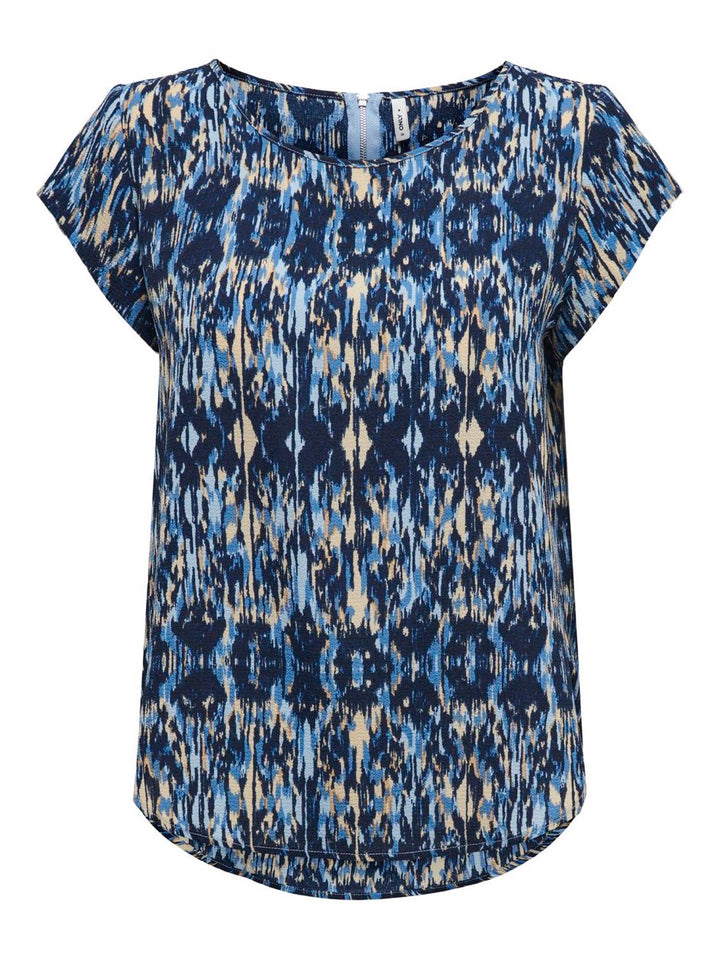 Onlvic S/s Aop Top Noos Ptm - Blauw Dessin