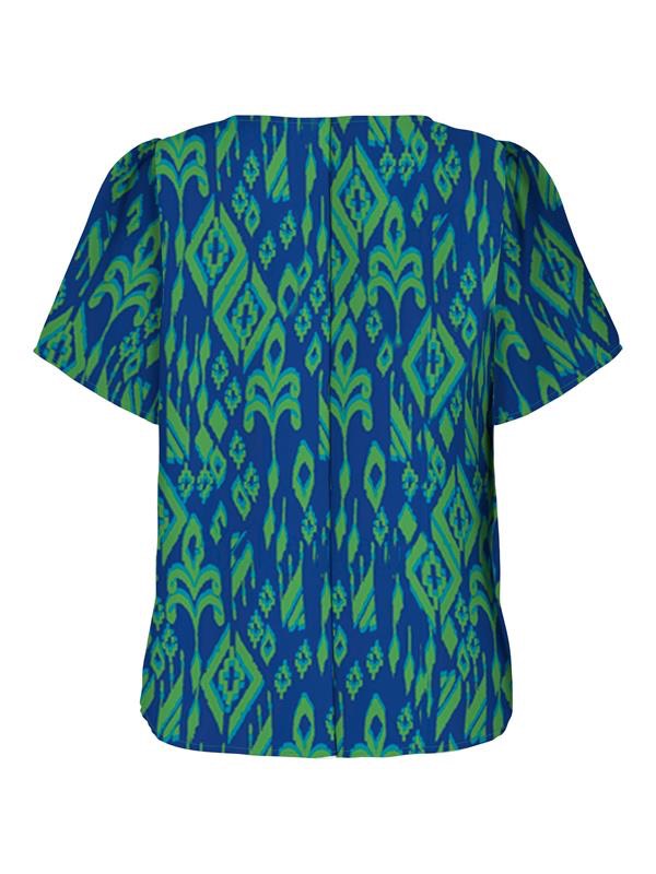 Onlalma Life Poly S/s V-neck Top Ao - Blauw Dessin