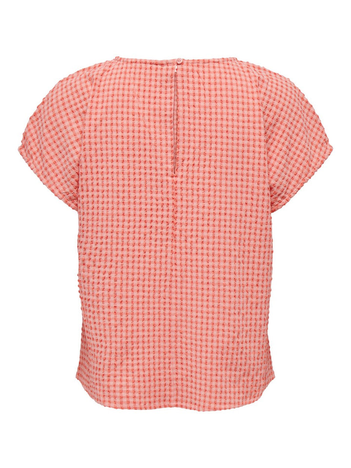 Jdymilo S/s Top Wvn - Rood Dessin