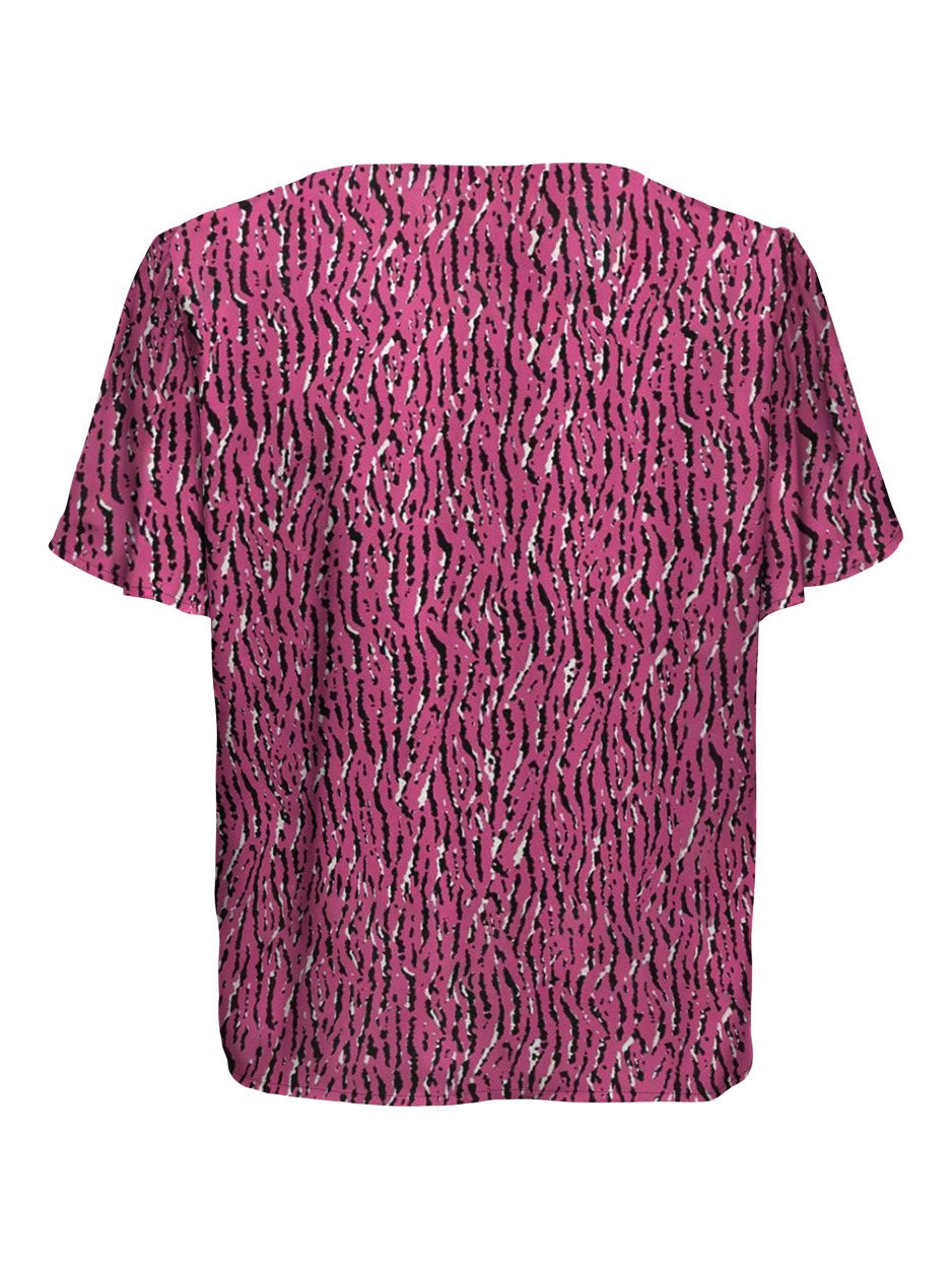 Onlwina S/s V-neck Top Ex Ptm - Fuchsia