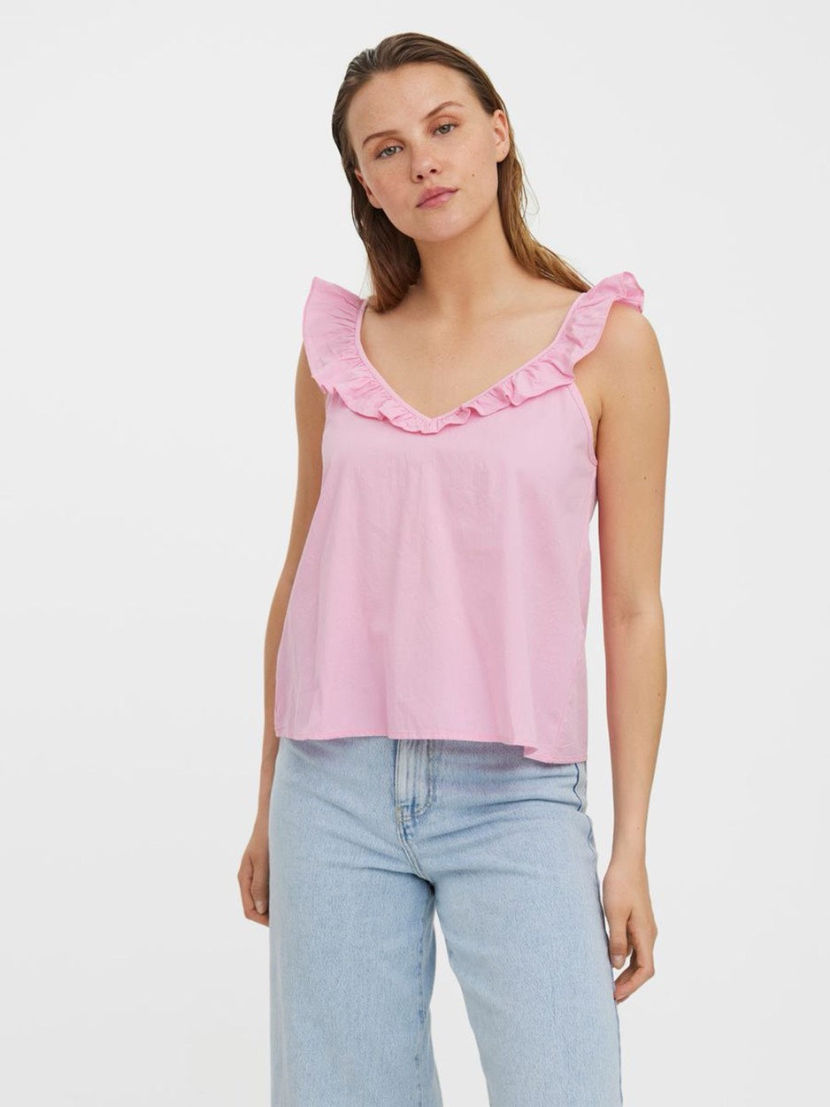 Vmkelly C Strap Top Wvn Vip - Roze