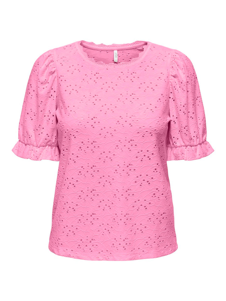 Onlnew Smilla S/s Puff Top Pri Cs J - Roze