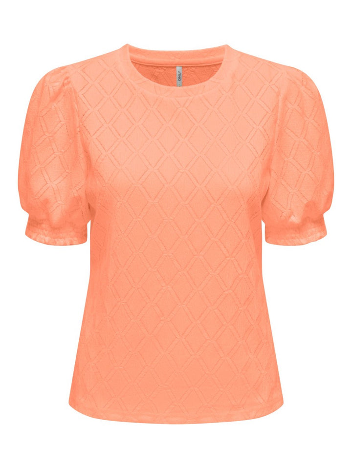 Onlann Ss Puff Top Cs Jrs - Zalm/peach