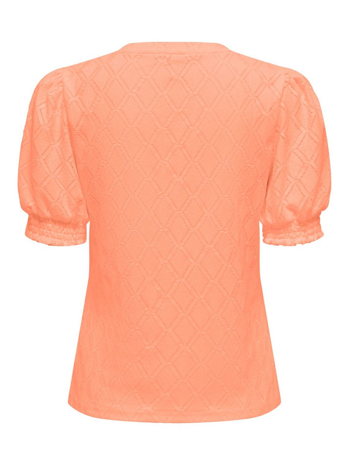 Onlann Ss Puff Top Cs Jrs - Zalm/peach