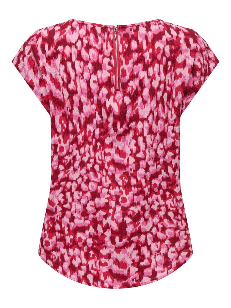 Onlvic S/s Aop Top Noos Ptm - Roze Dessin