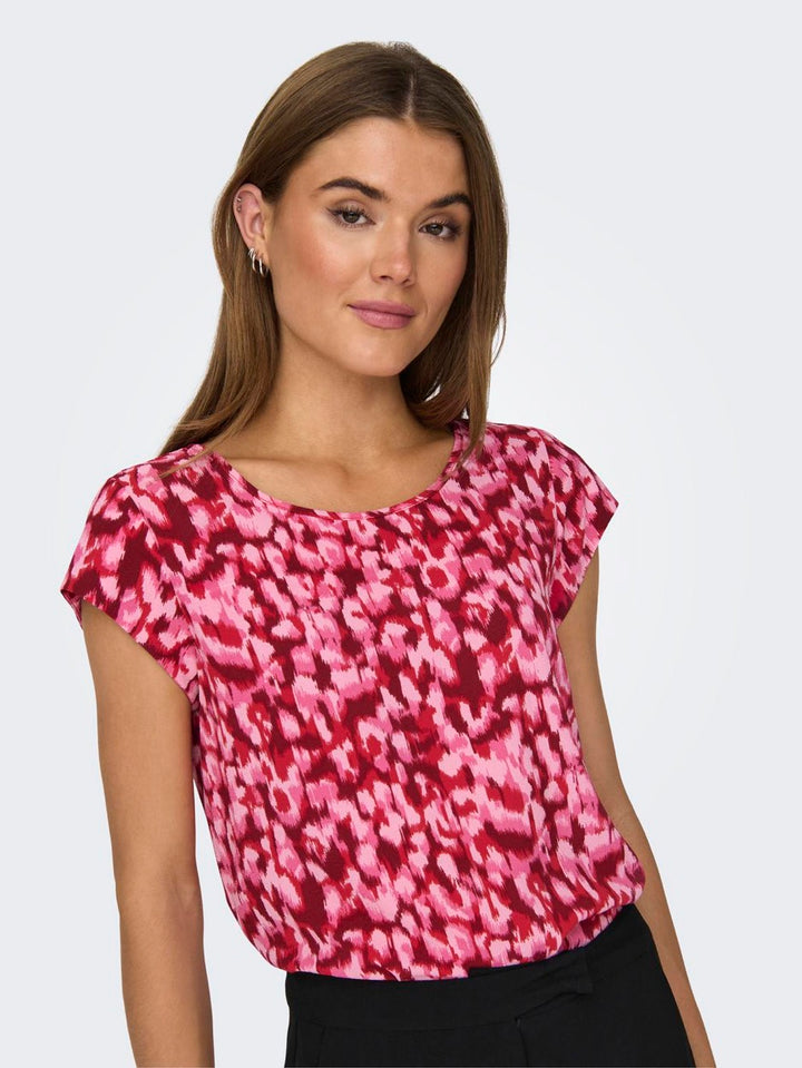 Onlvic S/s Aop Top Noos Ptm - Roze Dessin