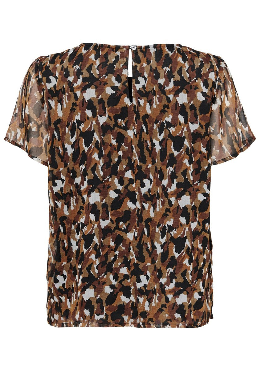 Onlluna S/s Top Cs Ptm - Bruin Dessin