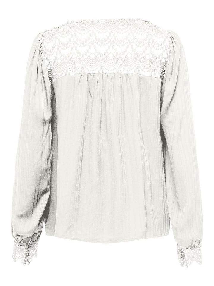 Onlalva Elisa Ls Lace Mix Shirt Wvn - Off-white