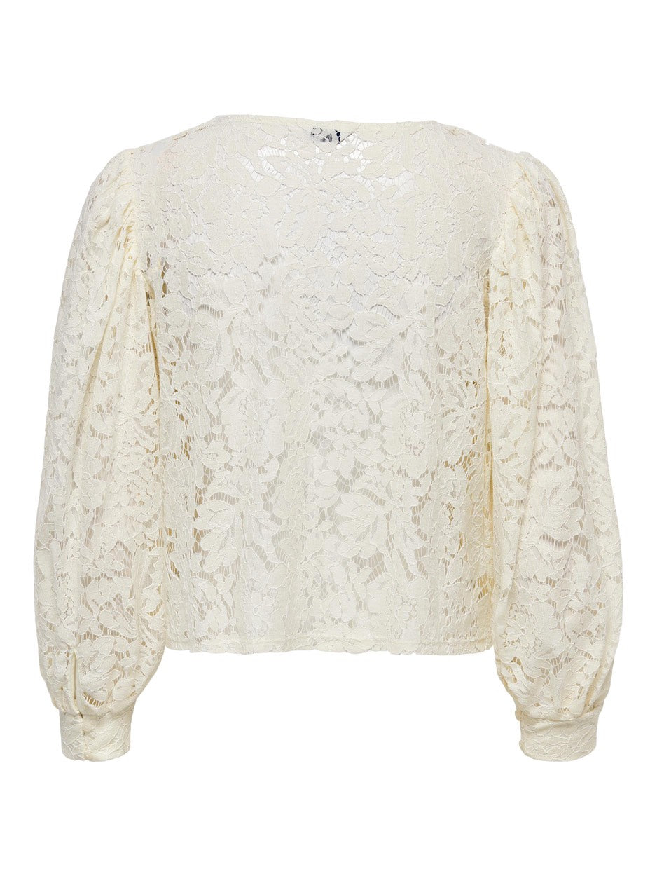 Onlyrsa 78 Lace Top Nl Wvn - Off-white