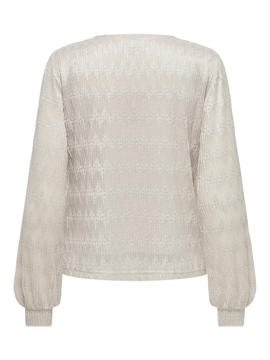 Onlmaddy L/s Lace Top Jrs - Beige