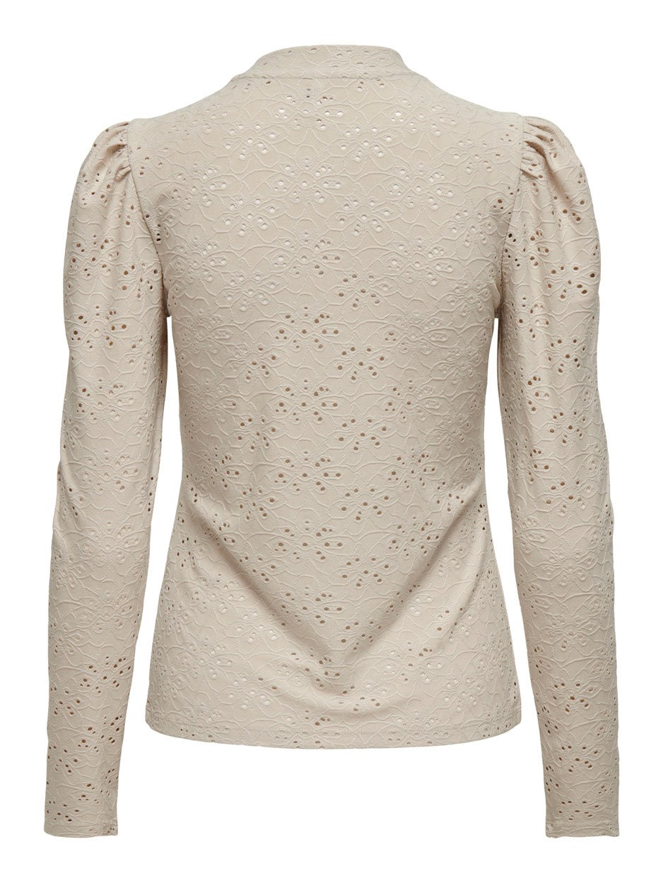 Onlsmilla L/s Puff Top Jrs - Beige