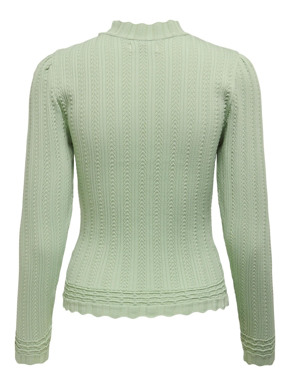 Onlsandy Ls Struc Puff Highneck Cc Knt - Mint