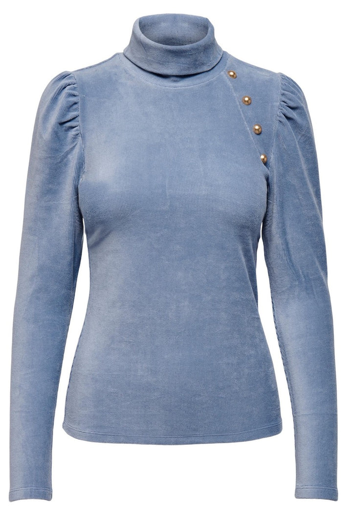 Onllela L/s Rollneck Shoulder Top C - Blauw Melee