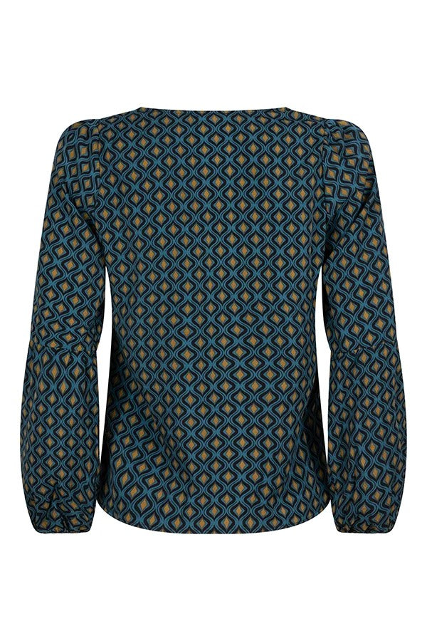 Blouse Yvie - Blauw Dessin