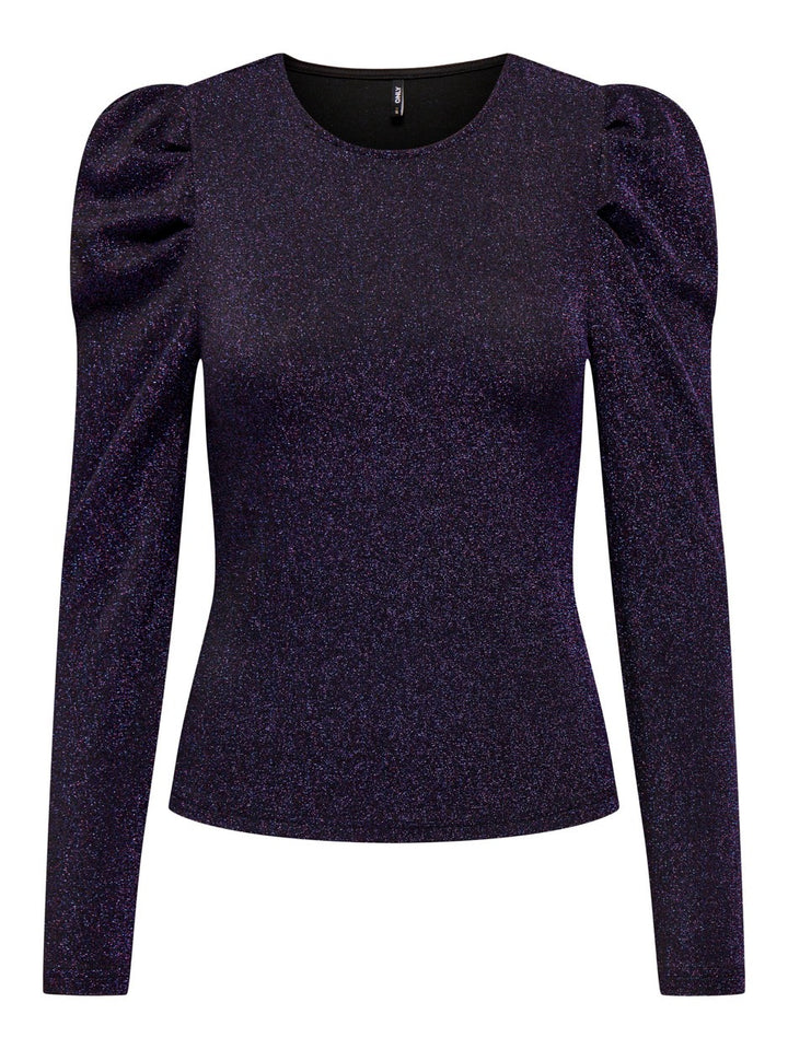 Onlnew Rich L/s Glitter Puff Top Jr - Paars Dessin