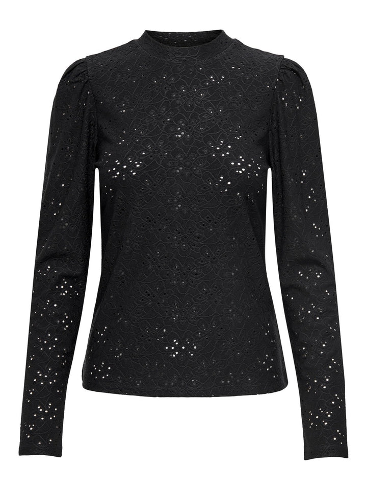 Onlsmilla L/s Puff Top Cs Jrs - Zwart