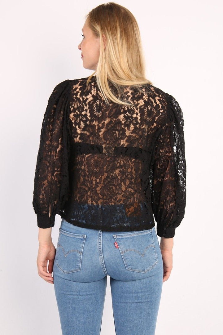 Onlyrsa 78 Lace Top Nl Wvn - Zwart