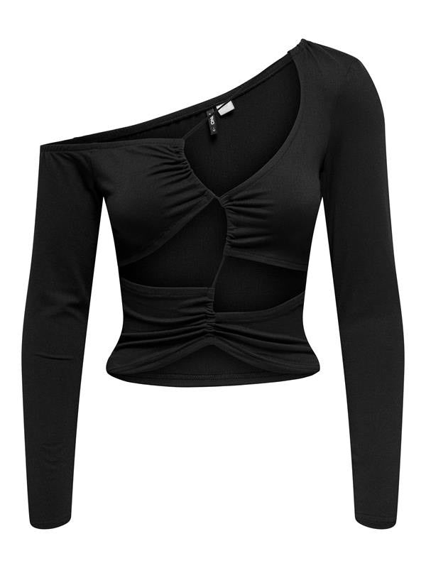 Onlyara L/s Cutout Top Nn - Zwart