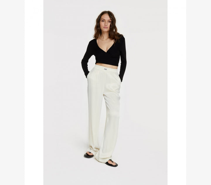 Fake Wrap Crop Top - Zwart