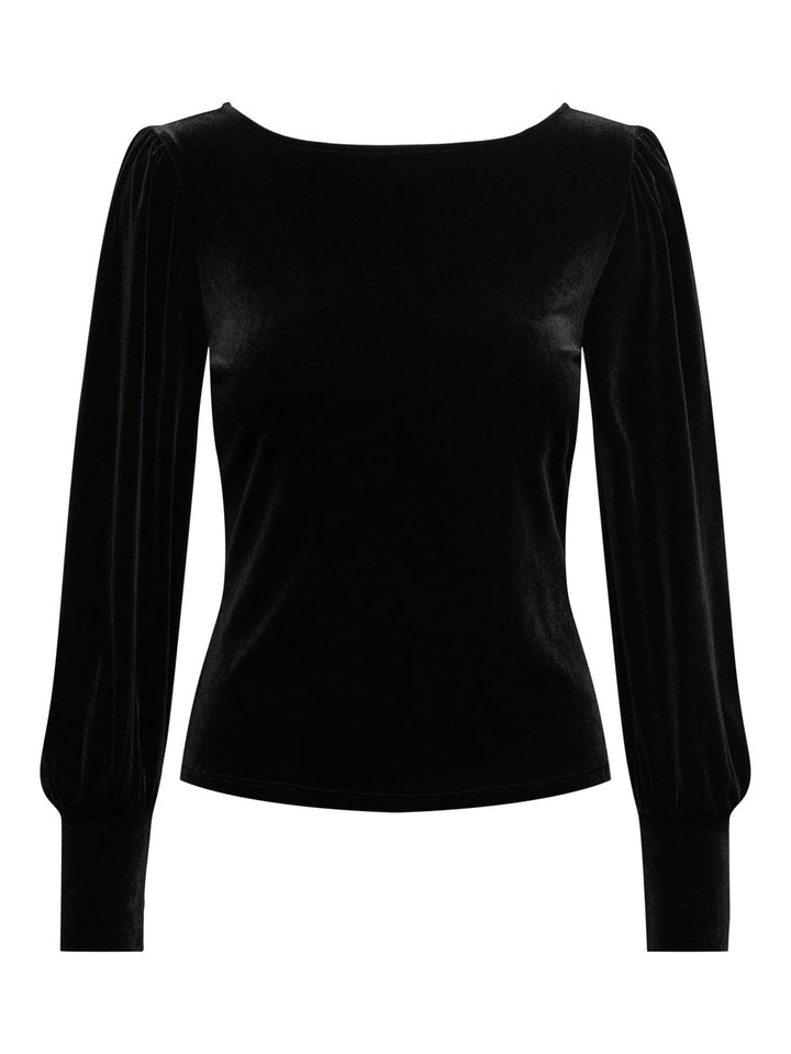 Jdysandy L/s Velvet Top Jrs - Zwart