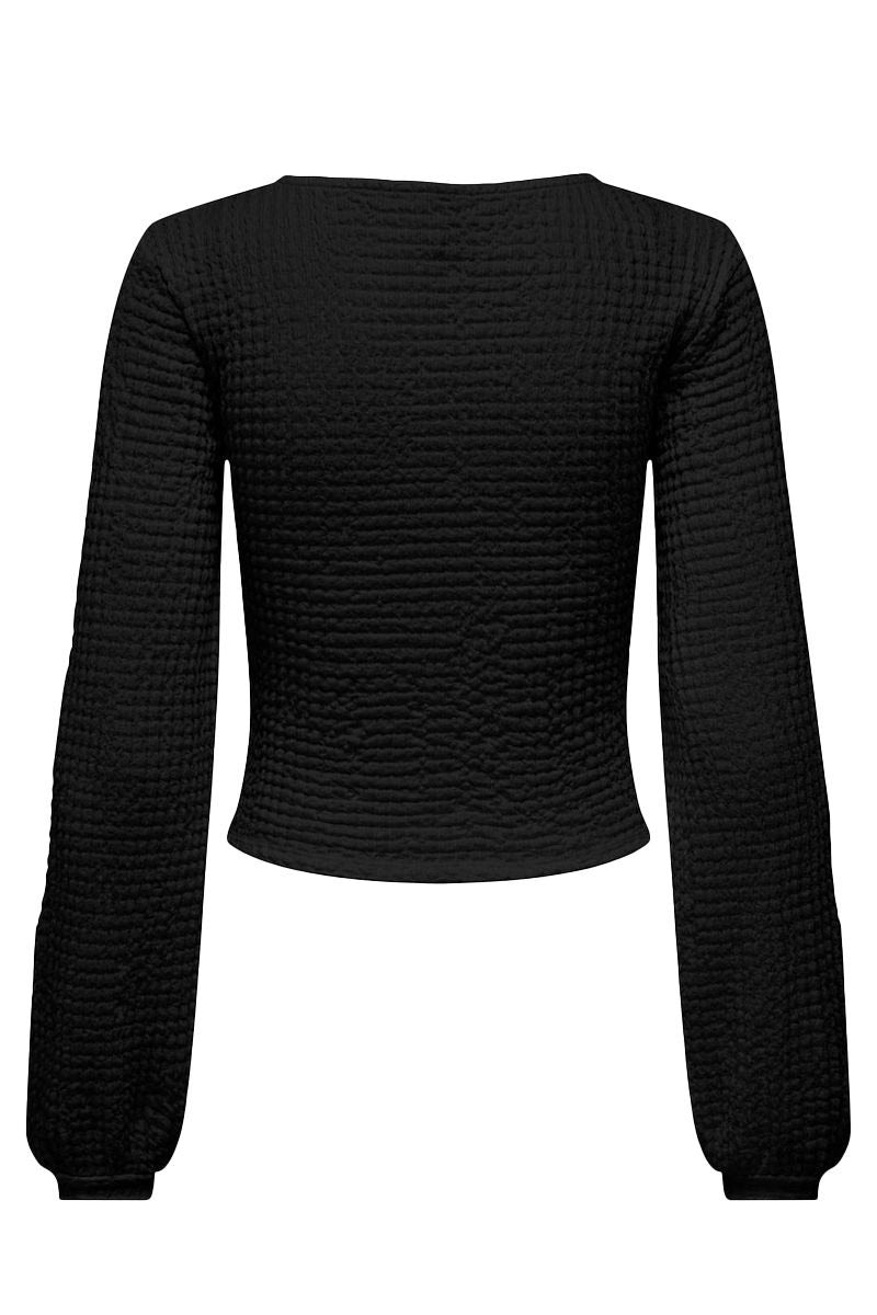 Onlmai L/s Ruching Top Cc Jrs - Zwart