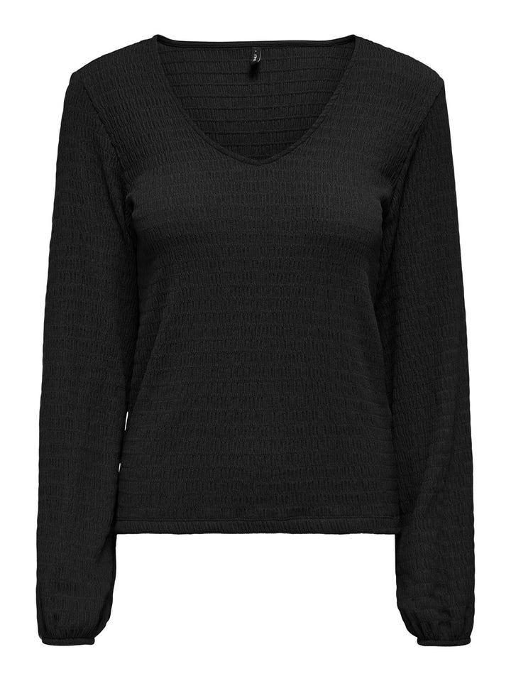 Onlmadelina L/s V-neck Top Cc Jrs - Zwart