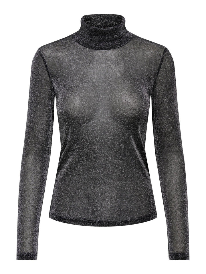 Onlamera Glitter L/s Rollneck Jrs - Zwart Dessin