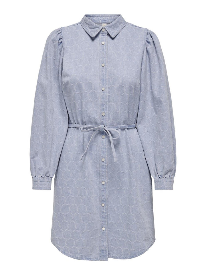 Onlrocco-eliza Ls Dnm Dress Bj - Blue Denim