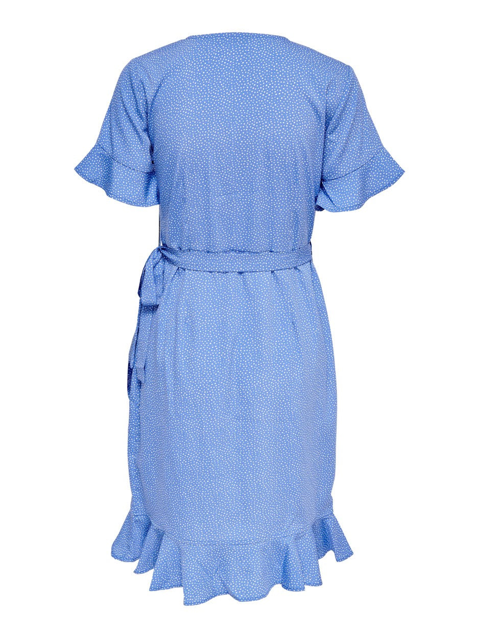 Onlolivia S/s Wrap Dress Wvn Noos - Blauw Dessin