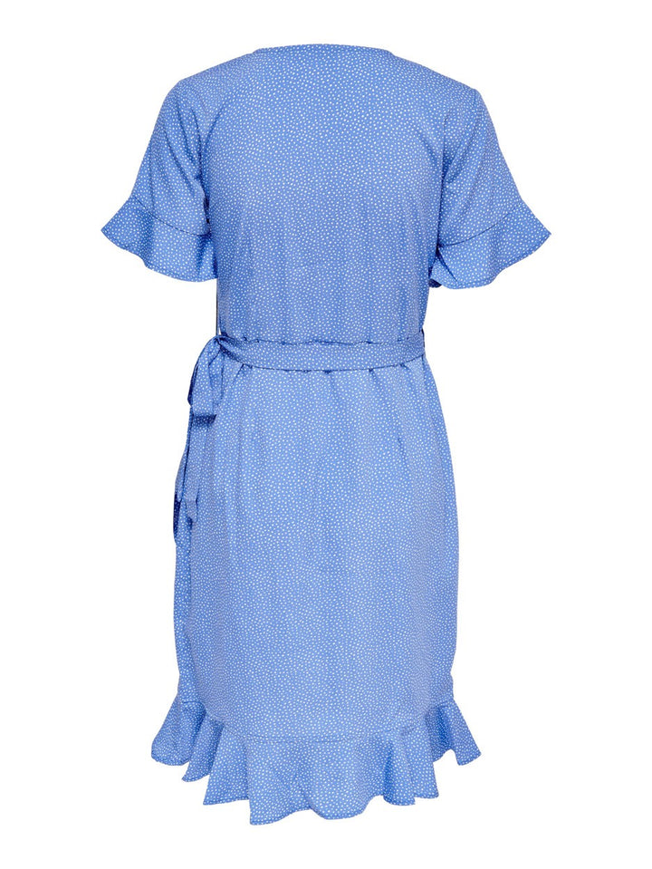 Onlolivia S/s Wrap Dress Wvn Noos - Blauw Dessin